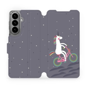 Flip pouzdro Mobiwear na mobil Samsung Galaxy S26 Plus - V024P, jednorožec na kole