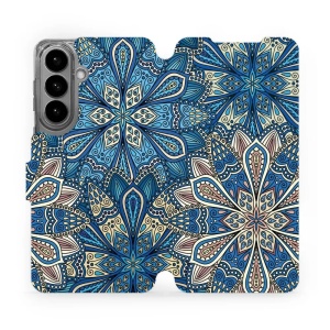 Flip pouzdro Mobiwear na mobil Samsung Galaxy S26 Plus - V108P, modré mandala květy