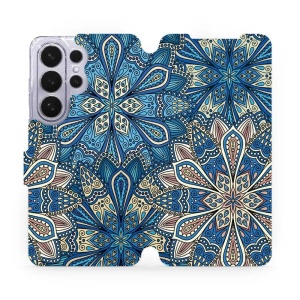 Flip pouzdro Mobiwear na mobil Samsung Galaxy S26 Ultra - V108P, modré mandala květy