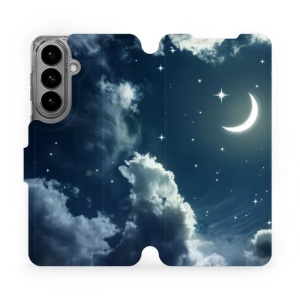 Flip pouzdro Mobiwear na mobil Samsung Galaxy S26 Plus - V145P, noční obloha s měsícem