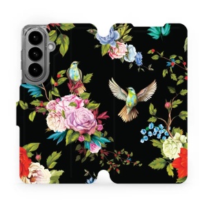 Flip pouzdro Mobiwear na mobil Samsung Galaxy S26 Plus - VD09S, ptáčci a květy