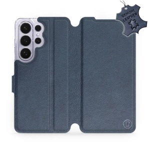Kožené flip pouzdro Mobiwear na mobil Samsung Galaxy S26 Ultra - modré