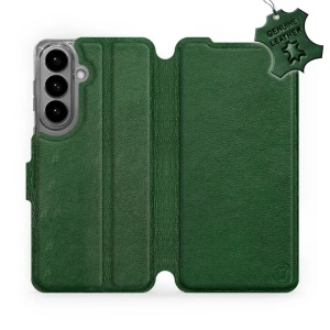 Kožené flip pouzdro Mobiwear na mobil Samsung Galaxy S26 Plus - zelené 