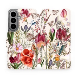 Flip pouzdro Mobiwear na mobil Samsung Galaxy S26 Plus - MP01S, rozkvetlá louka