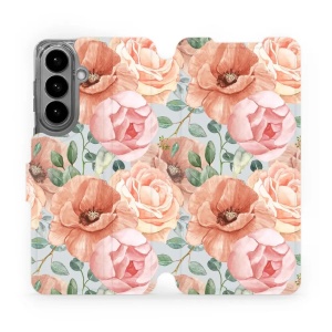 Flip pouzdro Mobiwear na mobil Samsung Galaxy S26 Plus - MP02S, pastelové květy