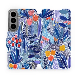 Flip pouzdro Mobiwear na mobil Samsung Galaxy S26 Plus - MP03P, modrá květena