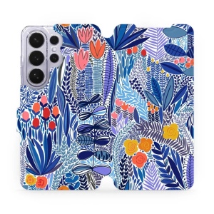 Flip pouzdro Mobiwear na mobil Samsung Galaxy S26 Ultra - MP03P, modrá květena