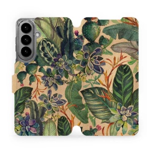 Flip pouzdro Mobiwear na mobil Samsung Galaxy S26 Plus - VP05S, sukulenty