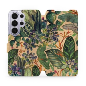 Flip pouzdro Mobiwear na mobil Samsung Galaxy S26 Ultra - VP05S, sukulenty