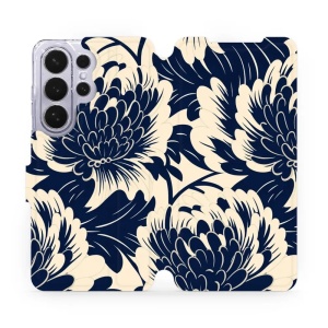 Flip pouzdro Mobiwear na mobil Samsung Galaxy S26 Ultra - VA40S, modré a béžové květy