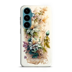 Odolný kryt na mobil Samsung Galaxy S26 - Mobiwear Elite Pro E014E, krémové květy