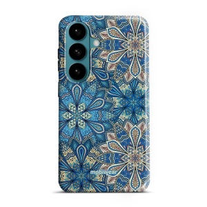 Odolný kryt na mobil Samsung Galaxy S26 - Mobiwear Elite Pro E108E, modré mandala květy