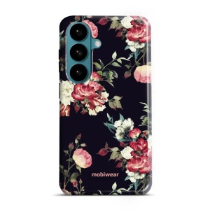 Odolný kryt na mobil Samsung Galaxy S26 - Mobiwear Elite Pro ED11E, růže na černé