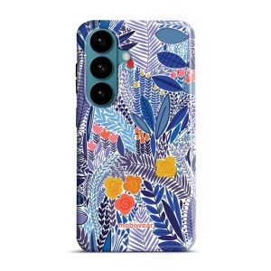 Odolný kryt na mobil Samsung Galaxy S26 - Mobiwear Elite Pro EP03E, modrá květena