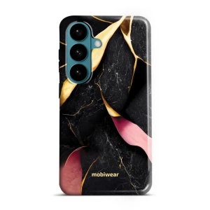 Odolný kryt na mobil Samsung Galaxy S26 - Mobiwear Elite Pro EP35E, černý a zlatavý mramor