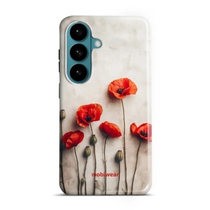 Odolný kryt na mobil Samsung Galaxy S26 - Mobiwear Elite Pro EP42E, vlčí máky