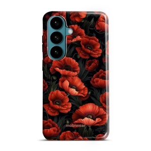 Odolný kryt na mobil Samsung Galaxy S26 - Mobiwear Elite Pro EP45E, temné červené květy