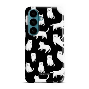 Odolný kryt na mobil Samsung Galaxy S26 - Mobiwear Elite Pro E163E, bílé kočičky