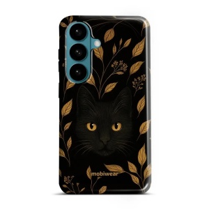 Odolný kryt na mobil Samsung Galaxy S26 - Mobiwear Elite Pro E164E, černá kočka