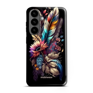 Odolný kryt na mobil Samsung Galaxy S26 Plus - Mobiwear Elite Pro E011E, kytice s pírkem