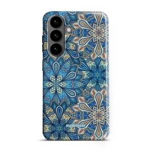Odolný kryt na mobil Samsung Galaxy S26 Plus - Mobiwear Elite Pro E108E, modré mandala květy