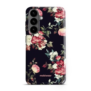 Odolný kryt na mobil Samsung Galaxy S26 Plus - Mobiwear Elite Pro ED11E, růže na černé
