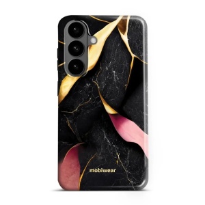 Odolný kryt na mobil Samsung Galaxy S26 Plus - Mobiwear Elite Pro EP35E, černý a zlatavý mramor