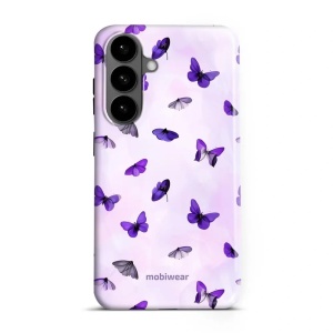 Odolný kryt na mobil Samsung Galaxy S26 Plus - Mobiwear Elite Pro EP77E, fialoví motýlci