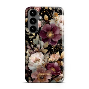 Odolný kryt na mobil Samsung Galaxy S26 Plus - Mobiwear Elite Pro E169E, zlatavé kvítky