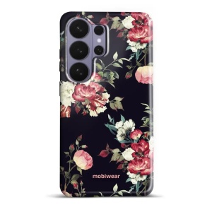 Odolný kryt na mobil Samsung Galaxy S26 Ultra - Mobiwear Elite Pro ED11E, růže na černé