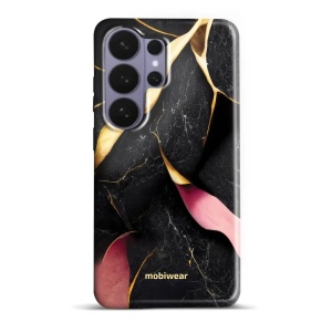 Odolný kryt na mobil Samsung Galaxy S26 Ultra - Mobiwear Elite Pro EP35E, černý a zlatavý mramor - VÝPRODEJ