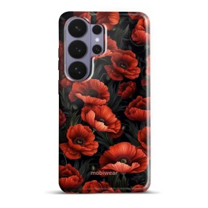 Odolný kryt na mobil Samsung Galaxy S26 Ultra - Mobiwear Elite Pro EP45E, temné červené květy