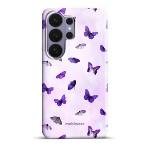 Odolný kryt na mobil Samsung Galaxy S26 Ultra - Mobiwear Elite Pro EP77E, fialoví motýlci
