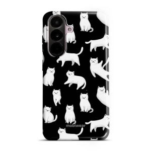 Odolný kryt na mobil Samsung Galaxy A37 5G - Mobiwear Elite Pro E163E, bílé kočičky