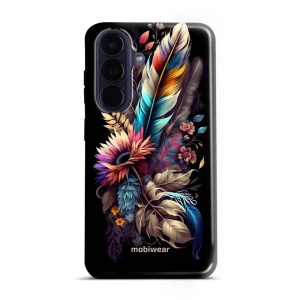 Odolný kryt na mobil Samsung Galaxy A57 5G - Mobiwear Elite Pro E011E, kytice s pírkem