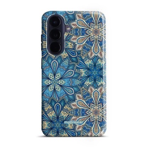 Odolný kryt na mobil Samsung Galaxy A57 5G - Mobiwear Elite Pro E108E, modré mandala květy