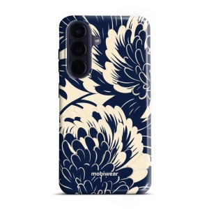 Odolný kryt na mobil Samsung Galaxy A57 5G - Mobiwear Elite Pro EA40E, modré a béžové květy