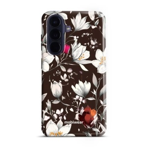 Odolný kryt na mobil Samsung Galaxy A57 5G - Mobiwear Elite Pro EP72E, květy na hnědé