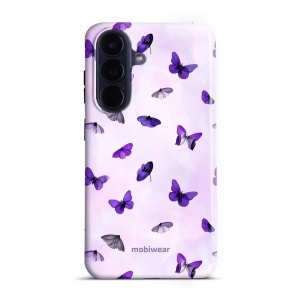 Odolný kryt na mobil Samsung Galaxy A57 5G - Mobiwear Elite Pro EP77E, fialoví motýlci