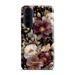 Odolný kryt na mobil Samsung Galaxy A57 5G - Mobiwear Elite Pro E169E, zlatavé kvítky