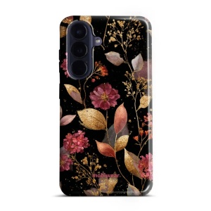 Odolný kryt na mobil Samsung Galaxy A57 5G - Mobiwear Elite Pro E171E, zlatavé lístky a květy