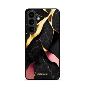 Lesklý kryt na mobil Samsung Galaxy S26 Plus - Mobiwear Glossy G021G, černý a zlatavý mramor