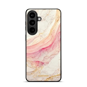 Lesklý kryt na mobil Samsung Galaxy S26 Plus - Mobiwear Glossy G027G, růžový a zlatavý mramor