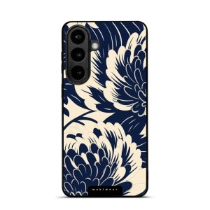 Lesklý kryt na mobil Samsung Galaxy S26 Plus - Mobiwear Glossy GA40G, modré a béžové květy