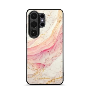 Lesklý kryt na mobil Samsung Galaxy S26 Ultra - Mobiwear Glossy G027G, růžový a zlatavý mramor