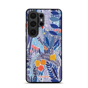 Lesklý kryt na mobil Samsung Galaxy S26 Ultra - Mobiwear Glossy G037G, modrá květena