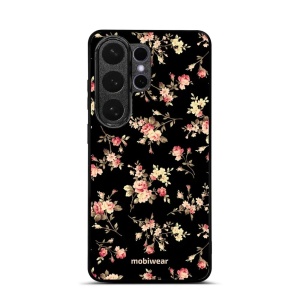 Lesklý kryt na mobil Samsung Galaxy S26 Ultra - Mobiwear Glossy G039G, květy na černé