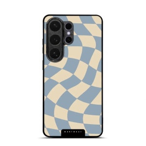Lesklý kryt na mobil Samsung Galaxy S26 Ultra - Mobiwear Glossy GA59G, modrá a béžová šachovnice