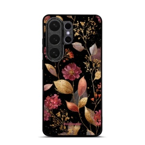 Lesklý kryt na mobil Samsung Galaxy S26 Ultra - Mobiwear Glossy G171G, zlatavé lístky a květy