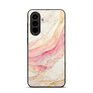 Lesklý kryt na mobil Samsung Galaxy A37 5G - Mobiwear Glossy G027G, růžový a zlatavý mramor